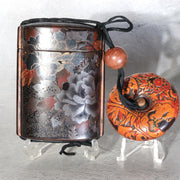 Antique Late Edo Maki-e Inro with Manju Netsuke and Ojime – BOSa7513