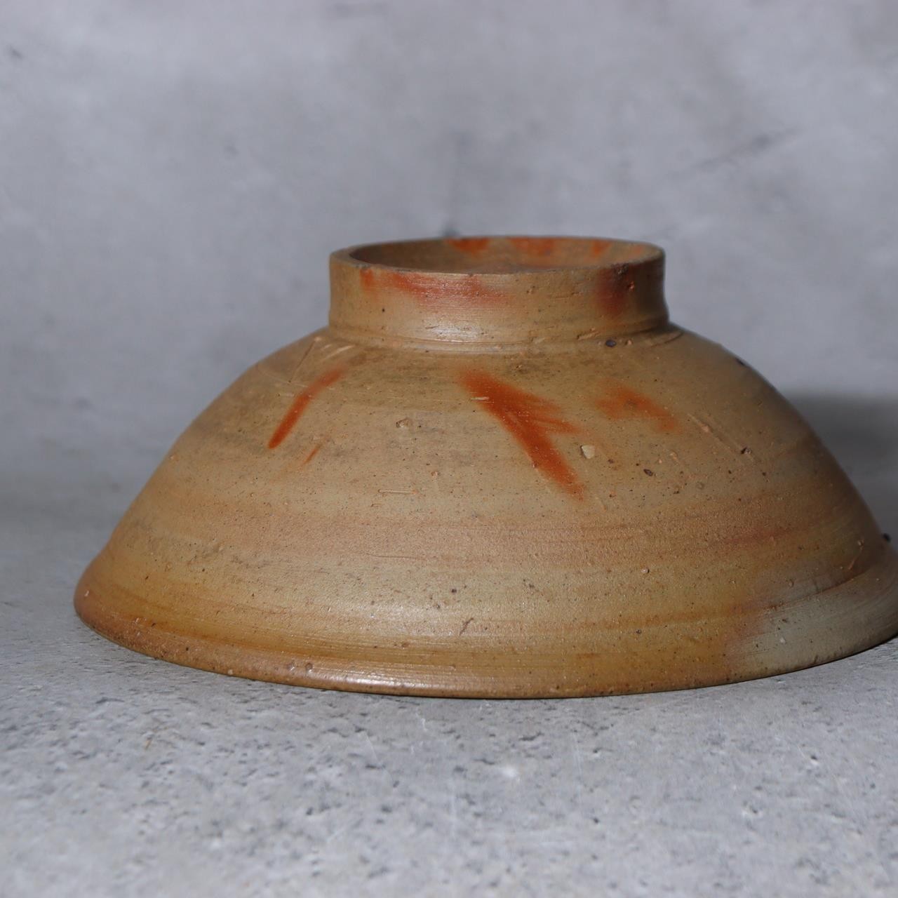 Japanese Vintage Bizen Ware Matcha Tea Bowl Signed Hira-chawan Modern Era7