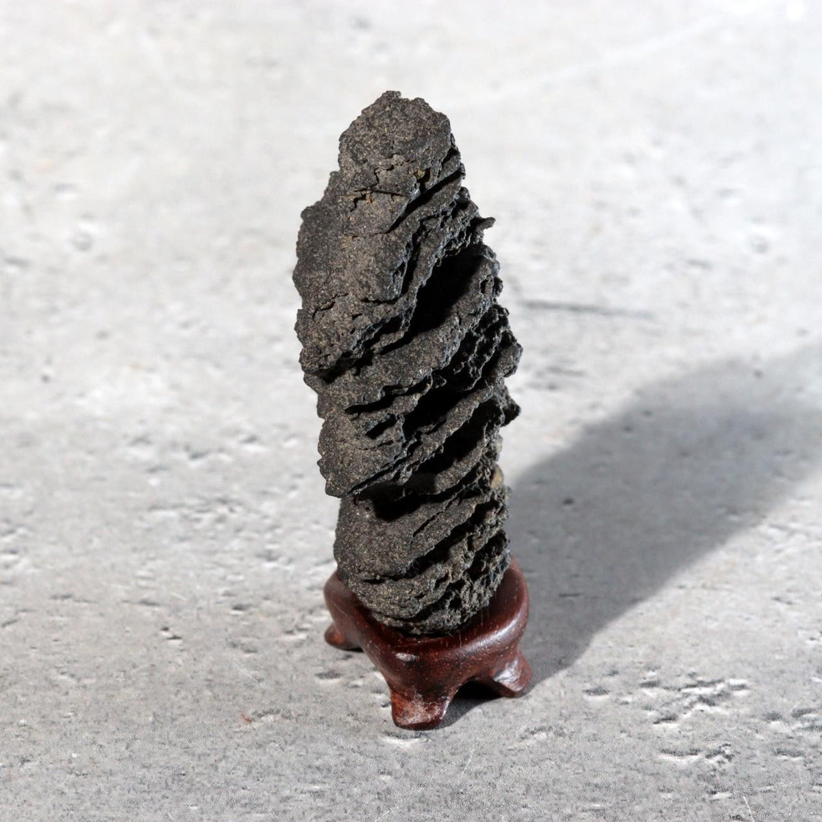 Japanese Miniature Suiseki Viewing Stone Sun-ishi Natural Rosewood Stands6