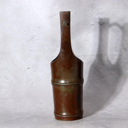 Japanese Vintage Cast Bronze Ikebana Vase - Bamboo Trunk Style with Handle BV7421