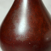 Vintage Japanese Bronze Bud Vase Long Neck Reddish Brown Patina Ikebana Zen BV728