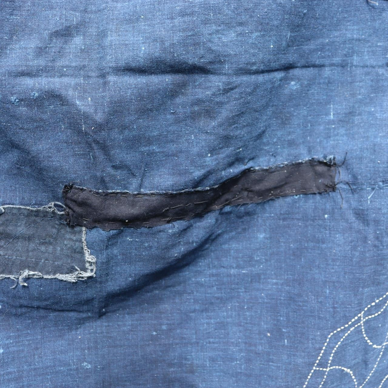 Antique Japanese Indigo Boro Sashiko Textile - Meiji / Taisho Era 155x142cm15