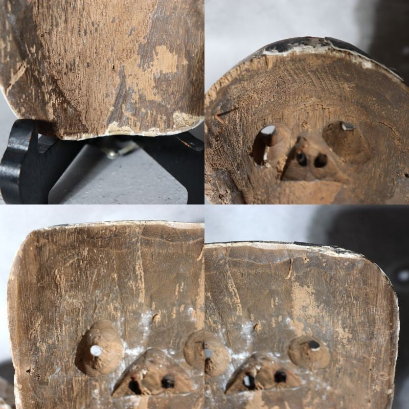 Antique Japanese Wooden Noh / Theater Masks 2pc Hannya-Type Warrior-Type MSK5336