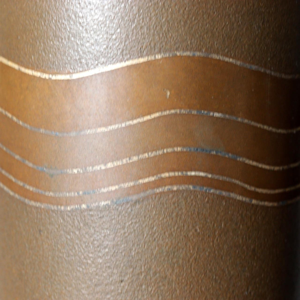 Japanese Kaga Silver Inlay Bronze Vase Wave Motif Kaishu Takahashi BV77511