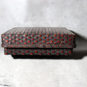 Vintage Japanese Bamboo Woven Rectangular Box Two-Tone Basketry5