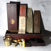 Antique Japanese Ohaguro Utensil Set – Brass Kanewatashi Traditional Teeth Blac15