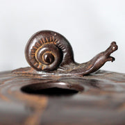 Vintage Japanese Takaoka Cast Bronze Vase Tree Stump Snail Getsuho13