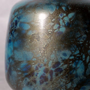 Vintage Showa Takaoka Copperware Bronze Vase Masaharu Blue Gold Mottled BV7727