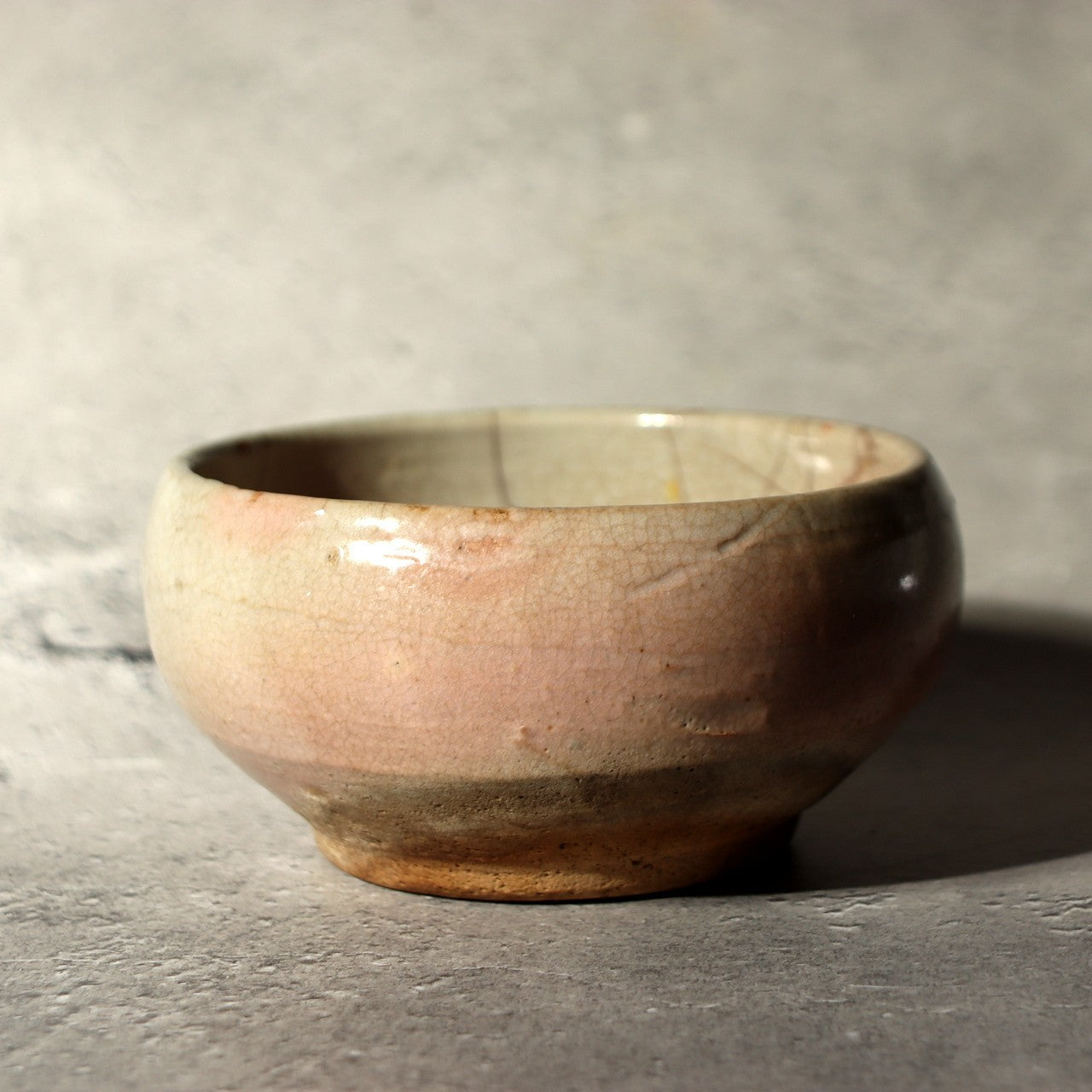 Antique Korean Bowl Joseon Dynasty 17th C Katade Hard Glaze Sake Cup Tea KRS1742