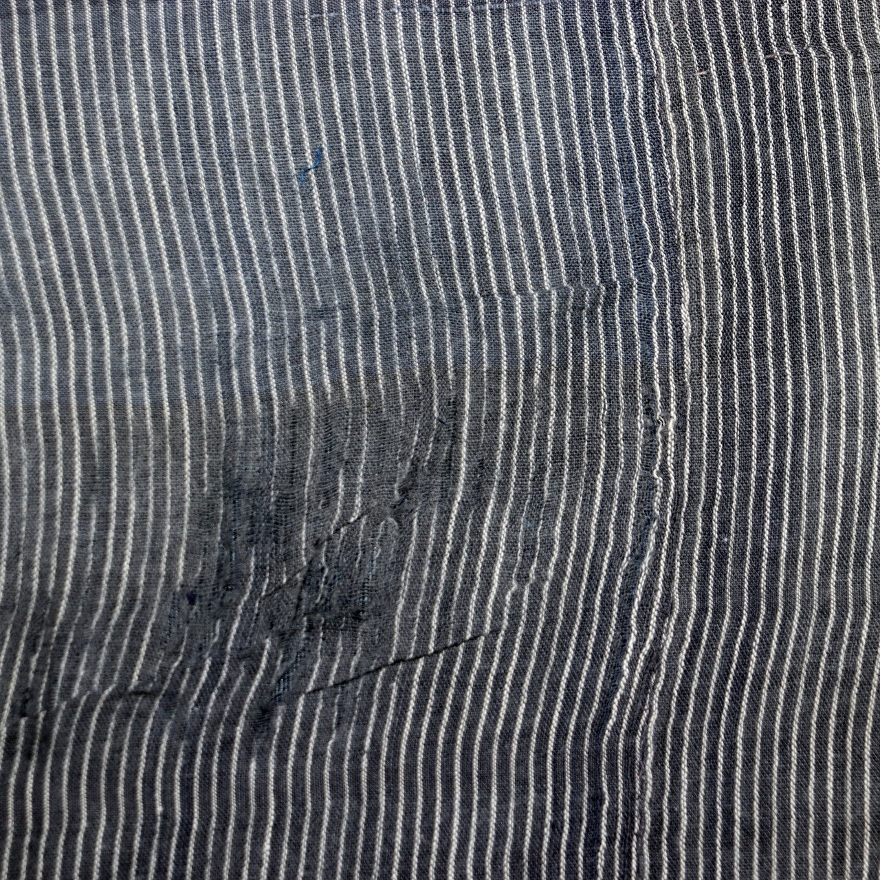 Antique Japanese Boro Indigo Fabric Patchwork Ranru Cotton Textile Rug BRKW1619