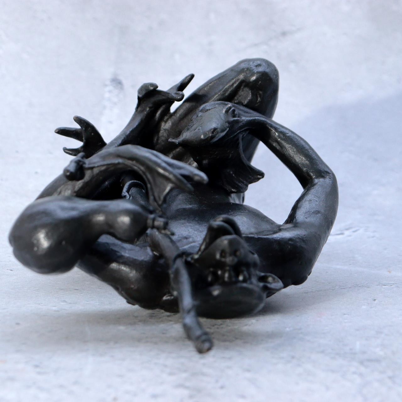 Japanese Cast Bronze Kappa Taikobo Statue by Takashi Omori BOSa606