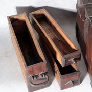 Antique Japanese Kake-Suzuri Keyaki Wood Calligraphy Writing Box Iron Hardware12