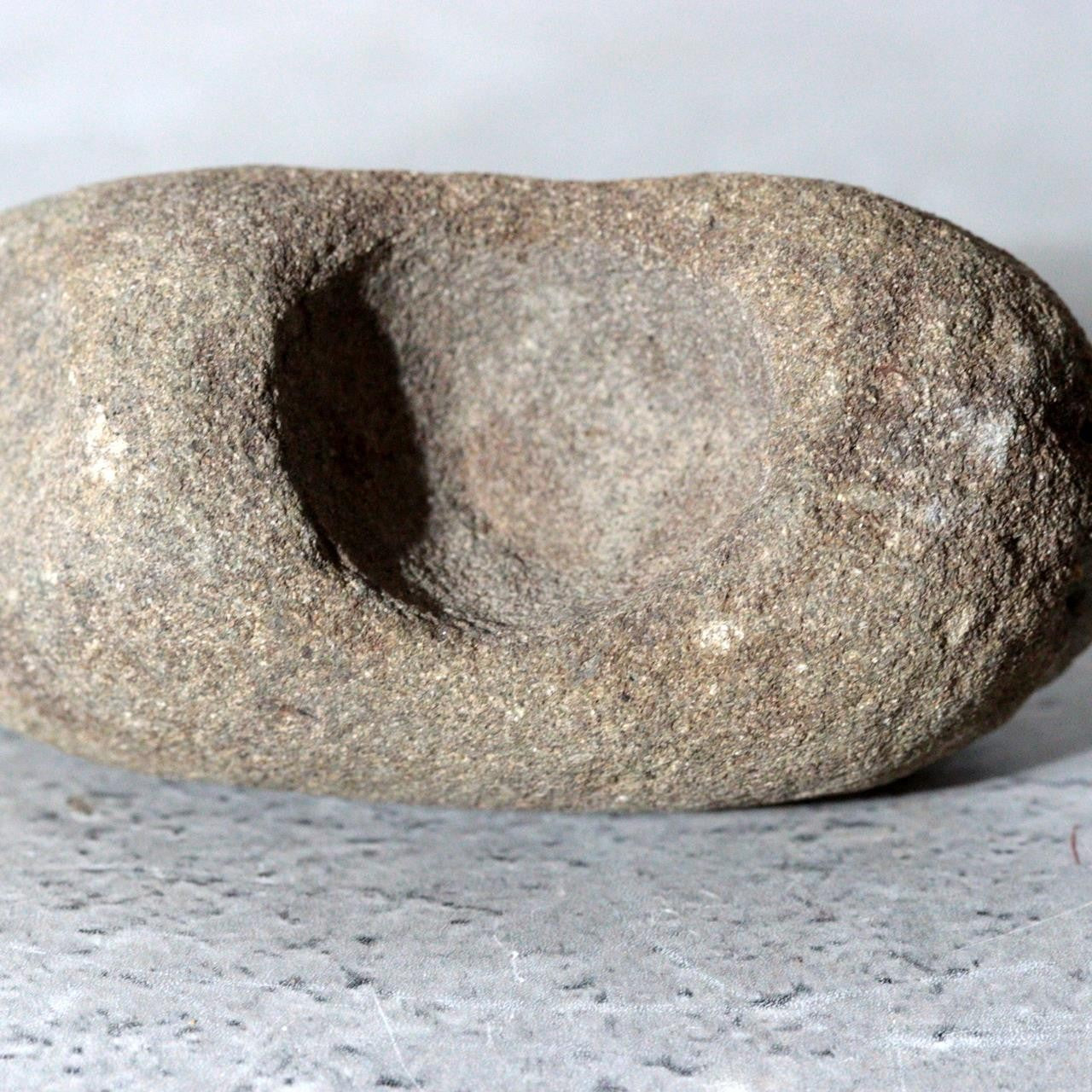 Japanese Hokkaido Daruma Suiseki Viewing Stone with Wooden Daiza Base14