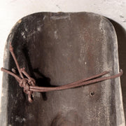 Japanese Antique Wooden Mask Female Woman Noh Kagura Style & Brocade Bag MSK52620