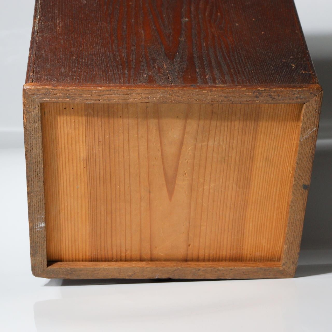 Vintage Japanese Haribako Wooden Sewing Chest with Yagura Tower Mingei Folk Art8