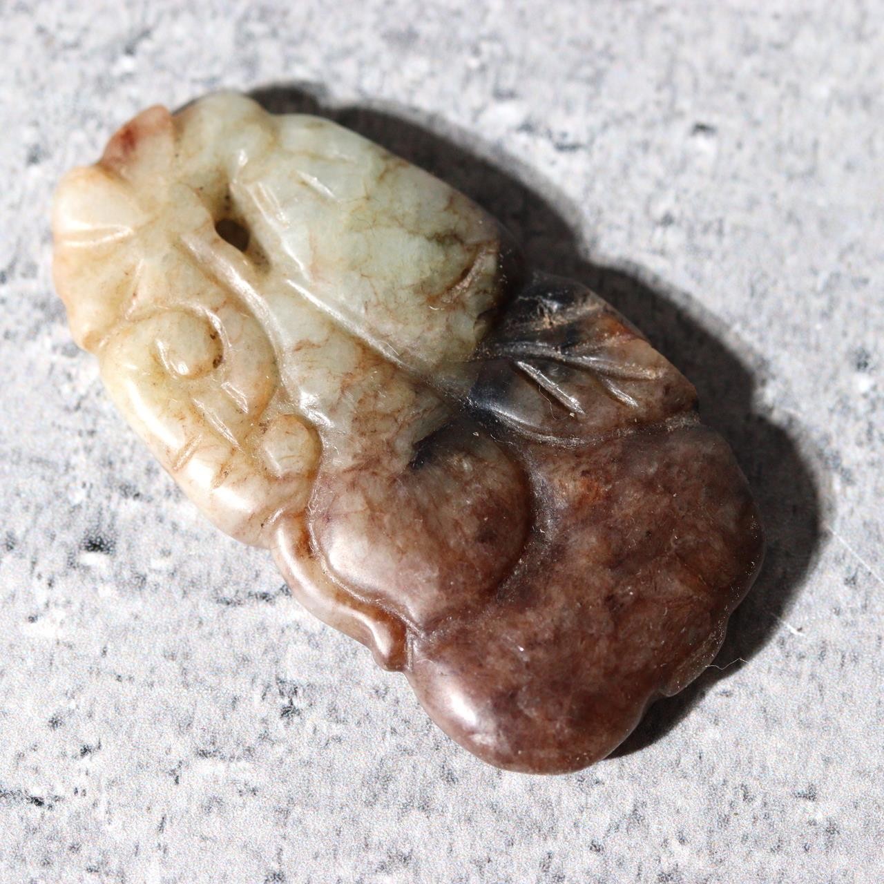 Antique Japanese Spiritual Miniature Collection Zushi Magatama Jade Daikoku10