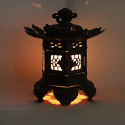 Japanese Kyoto Antique Bronze Lotus Temple Lantern Toro Buddhist Altar 33cm3