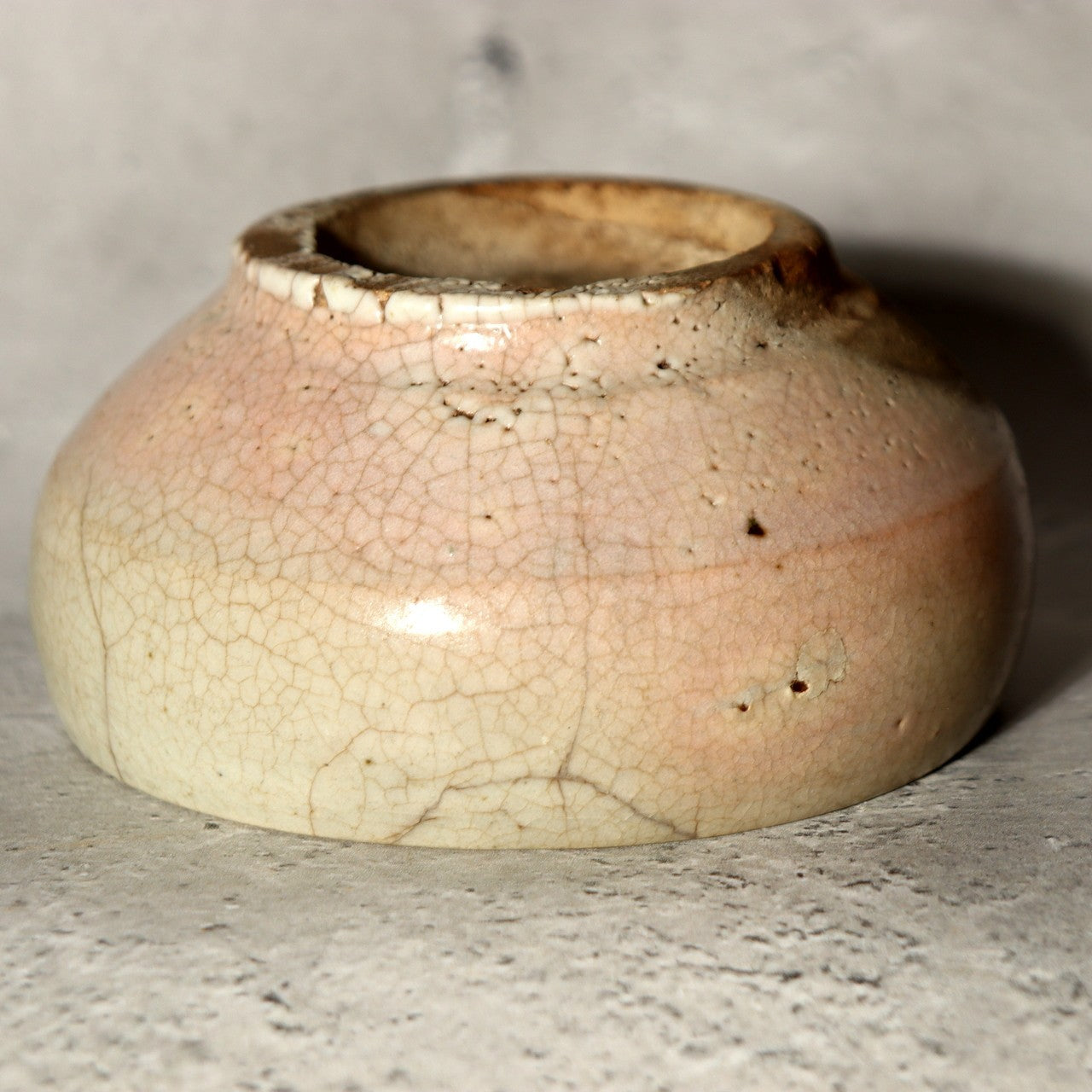 Antique Korean Bowl Joseon Dynasty 17th C Katade Hard Glaze Sake Cup Tea KRS1749