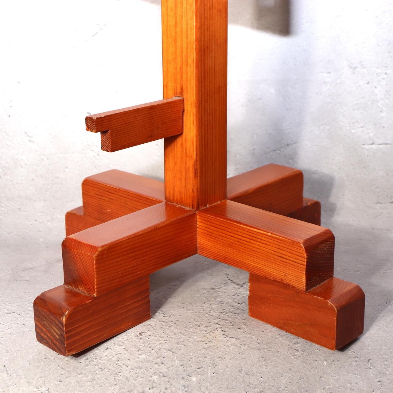 Vintage Japanese Wooden Kabuto Samurai Helmet Display Stand Armor Base WO5402