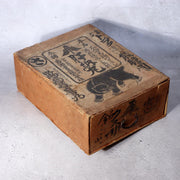 Antique Japanese Toyama Medicine Box  Fierce Bear Graphic  Folk Art Relic WO59511