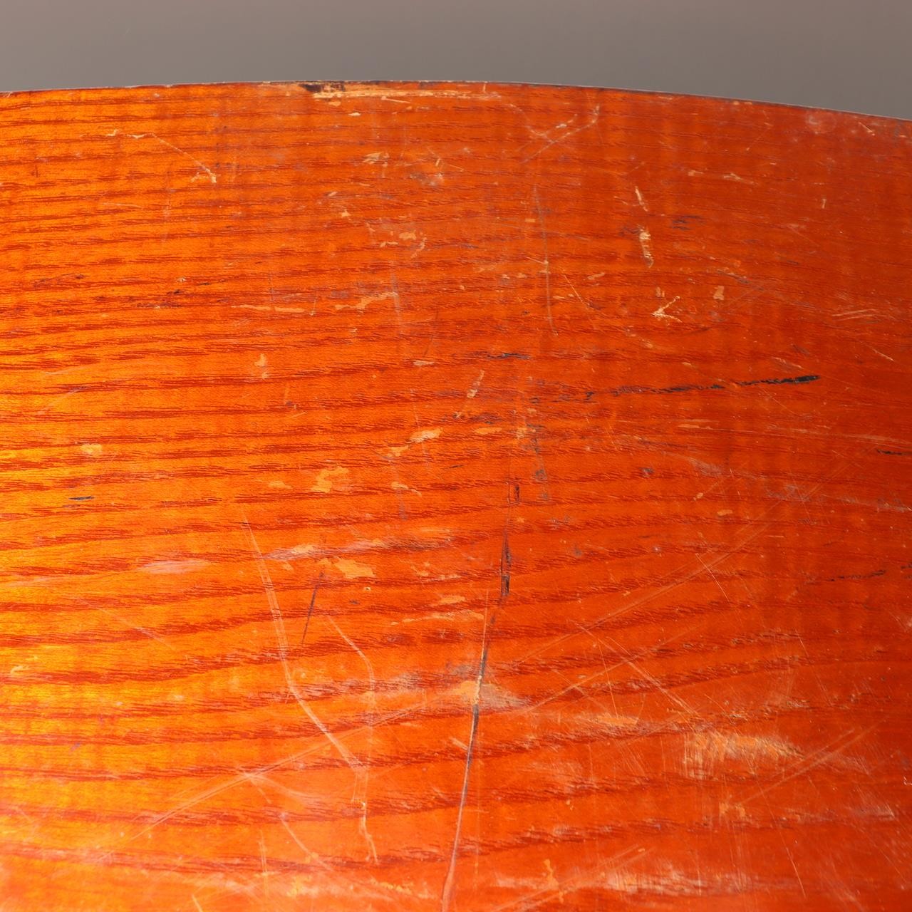 Japanese Vintage Folding Low Table Chabudai Wood Brown Black Compact 43cm WO52410