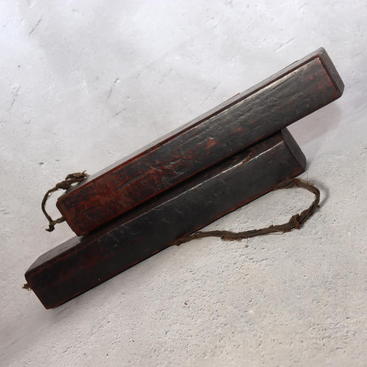 Antique Japanese Hyoshigi Wooden Clappers Fire Patrol Sumo Kabuki Percussion3