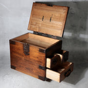 Antique Small Meiji Japanese Wooden Suzuribako Writing Box Ko dansu WO62910