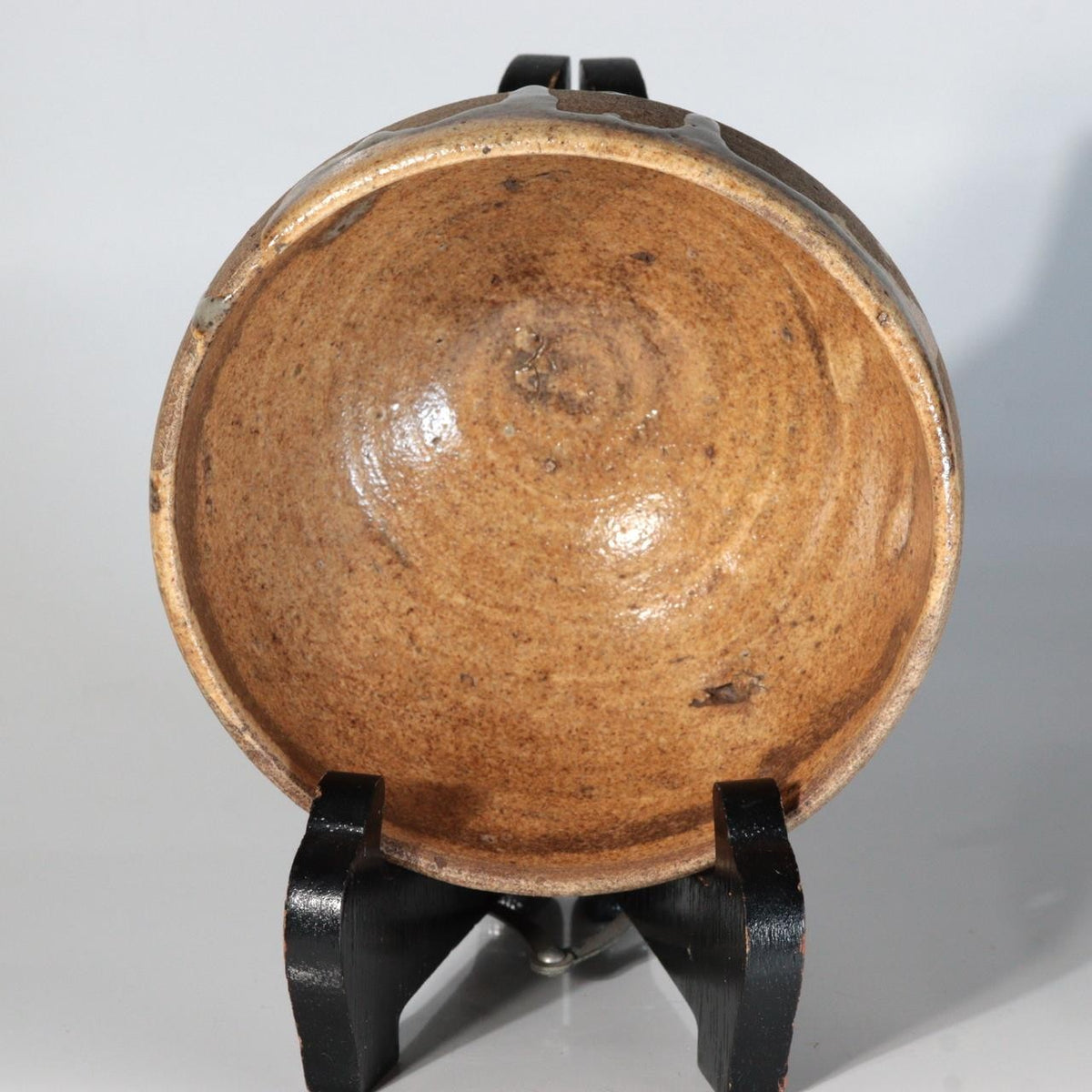 Antique Japanese Edo Period Mino Ware Chawan Tea Bowl Partial Ash Glaze PCP3221