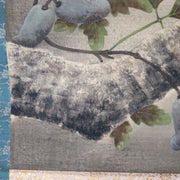 Vintage Japanese Silk Hanging Scroll Painting Chikutei Owl Akebia14