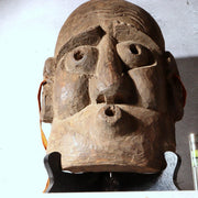 Japanese Antique Wood Carved Mask Usobuki Hyottoko Kyogen Folk Art 23cm10