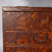 Vintage Japanese Haribako Sewing Box - Burl Wood Grain Showa Retro Multi-Drawer17