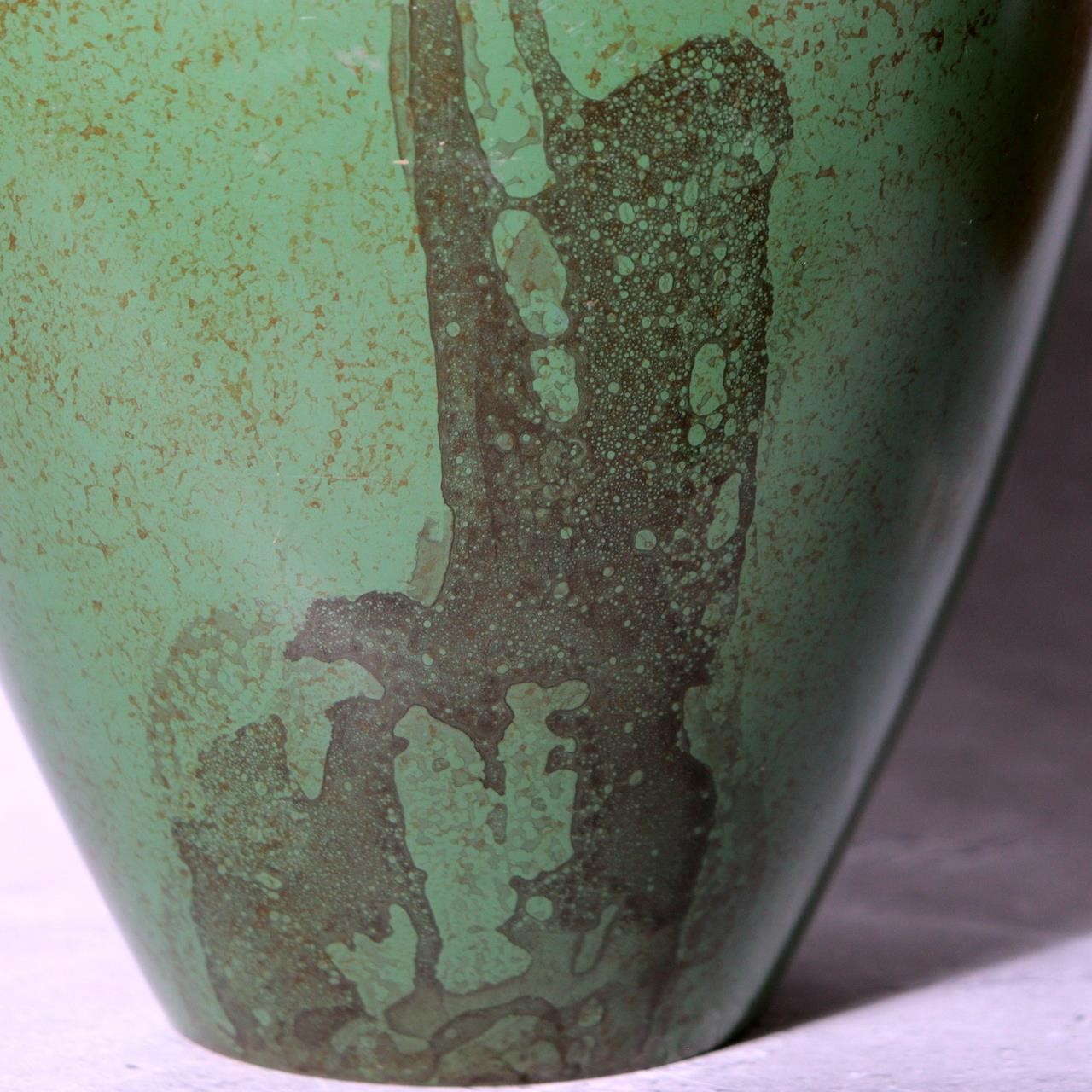 Takaoka Copperware Green Bronze Vase Japanese Flower Holder Ornament BV77311