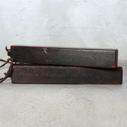 Antique Japanese Hyoshigi Wooden Clappers Fire Patrol Sumo Kabuki Percussion2