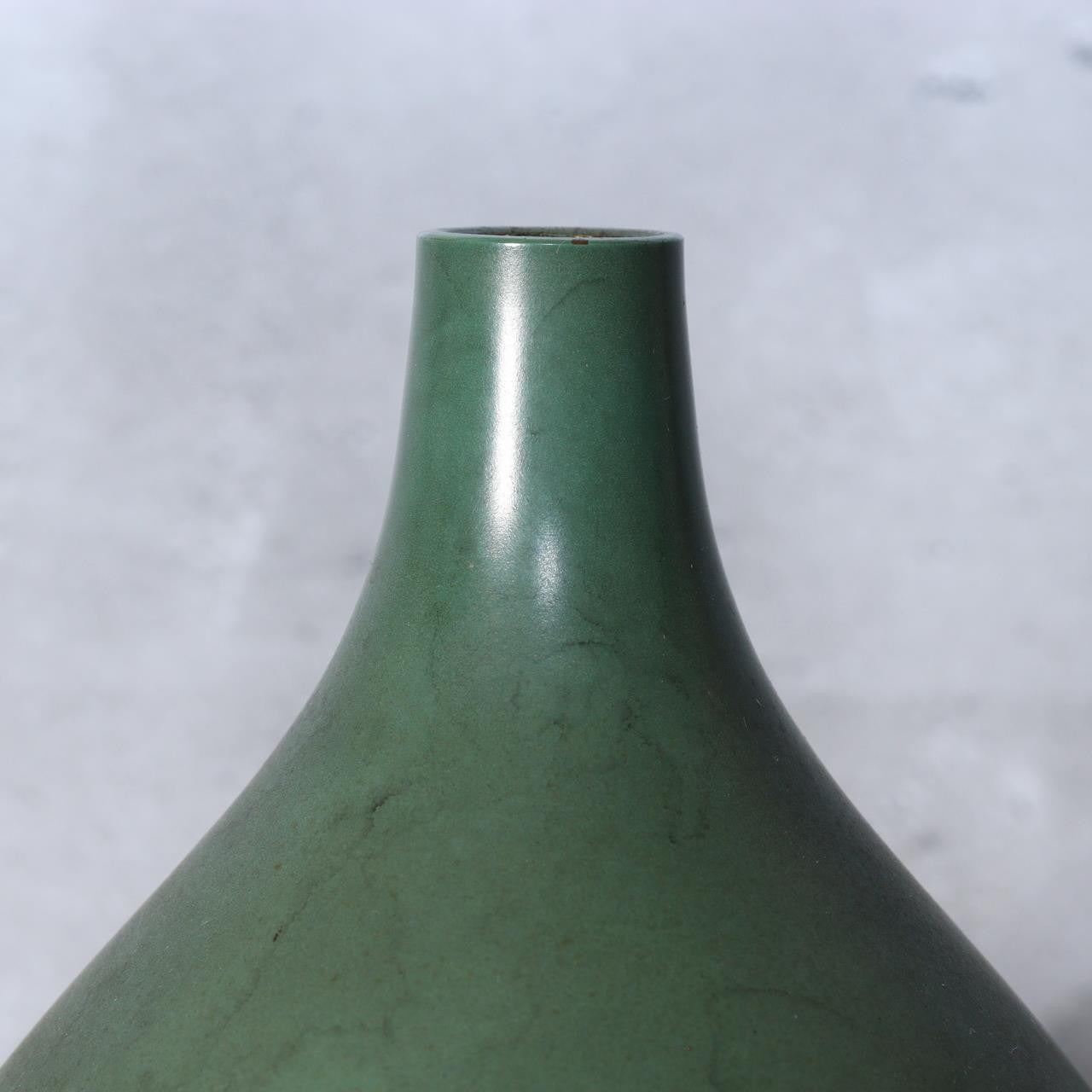 Japanese Bronze Bud Vase Houun  Matte Green Shizuku Teardrop Takaoka Copperware14
