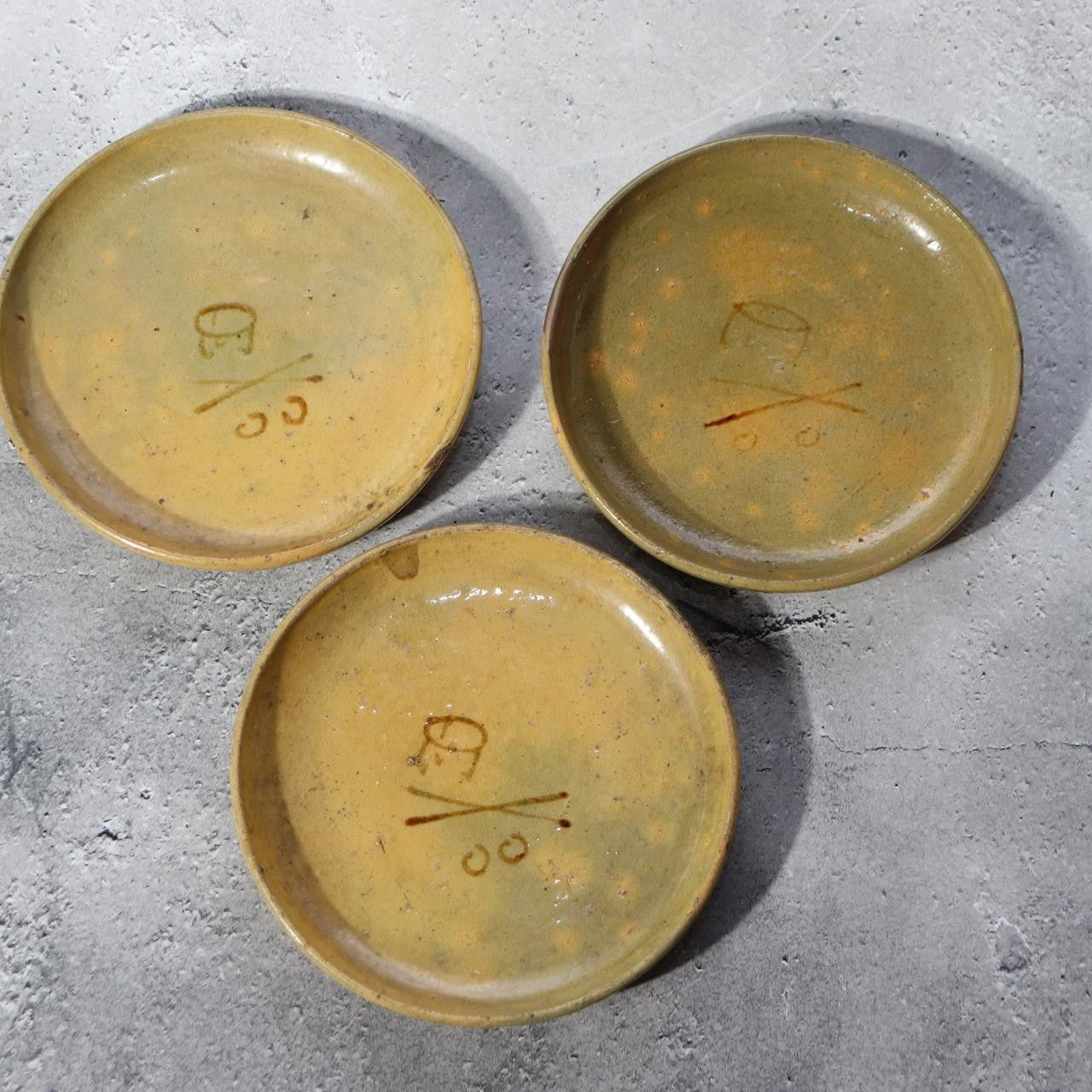 Antique Japanese Kyoto Ware Kyo-yaki Small Dishes Set of 3 Tea Ceremony Motif19