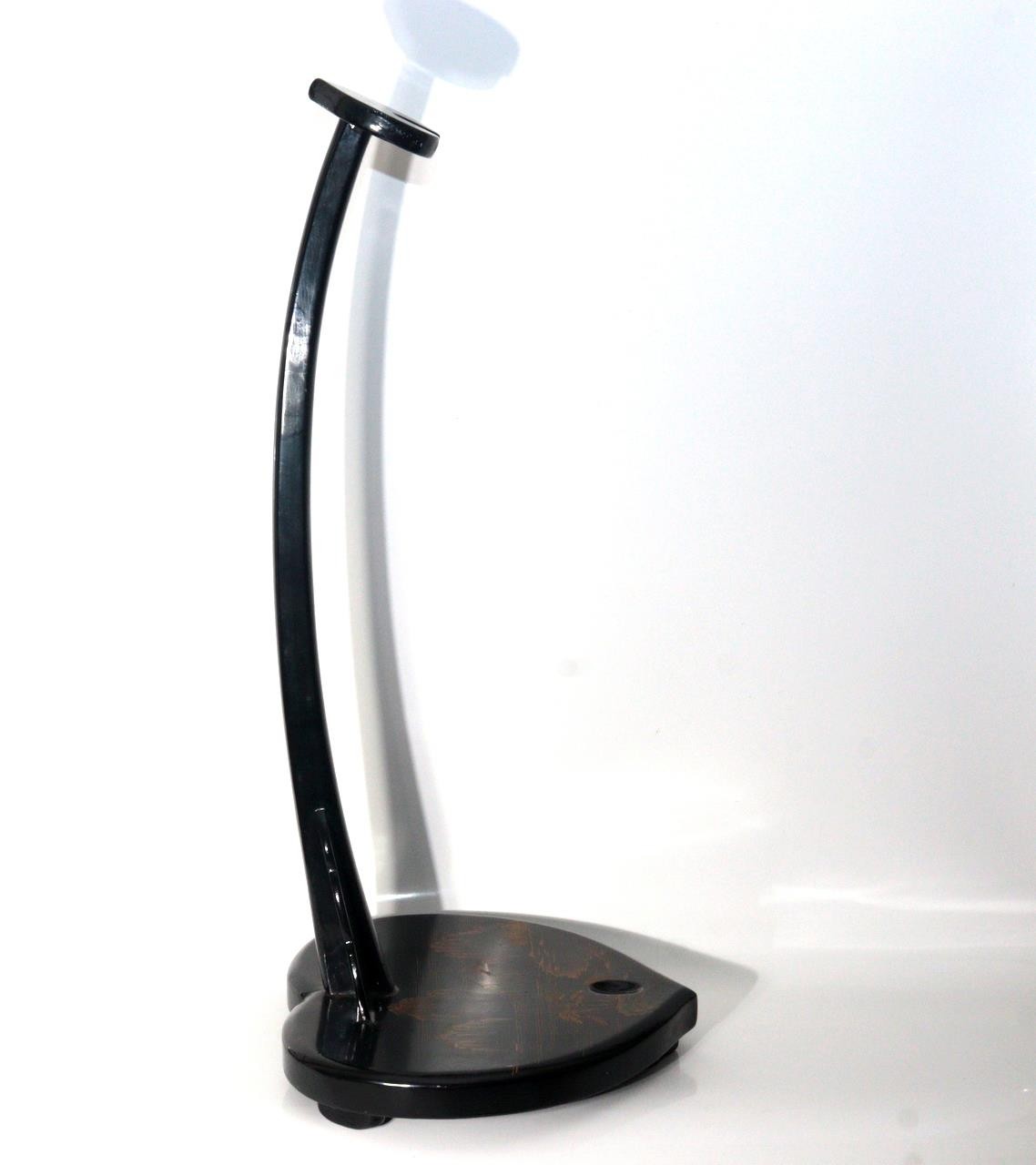 Vintage Japanese Black Lacquer Makie Vertical Sword Stand Katana Kake Landscape8