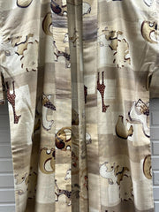 Vintage Japanese Yukata Kimono Animal Pattern Elephants Giraffes11