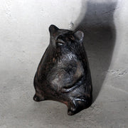 Vintage Japanese Cast Iron Tanuki Raccoon Dog Figurine Incense Burner BOSa746