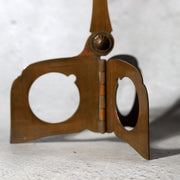 Late Edo Meiji Brass Folding Candlestick Karakuri Style BOSa629