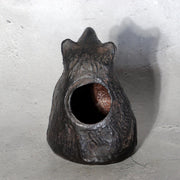 Vintage Japanese Cast Iron Tanuki Raccoon Dog Figurine Incense Burner BOSa744
