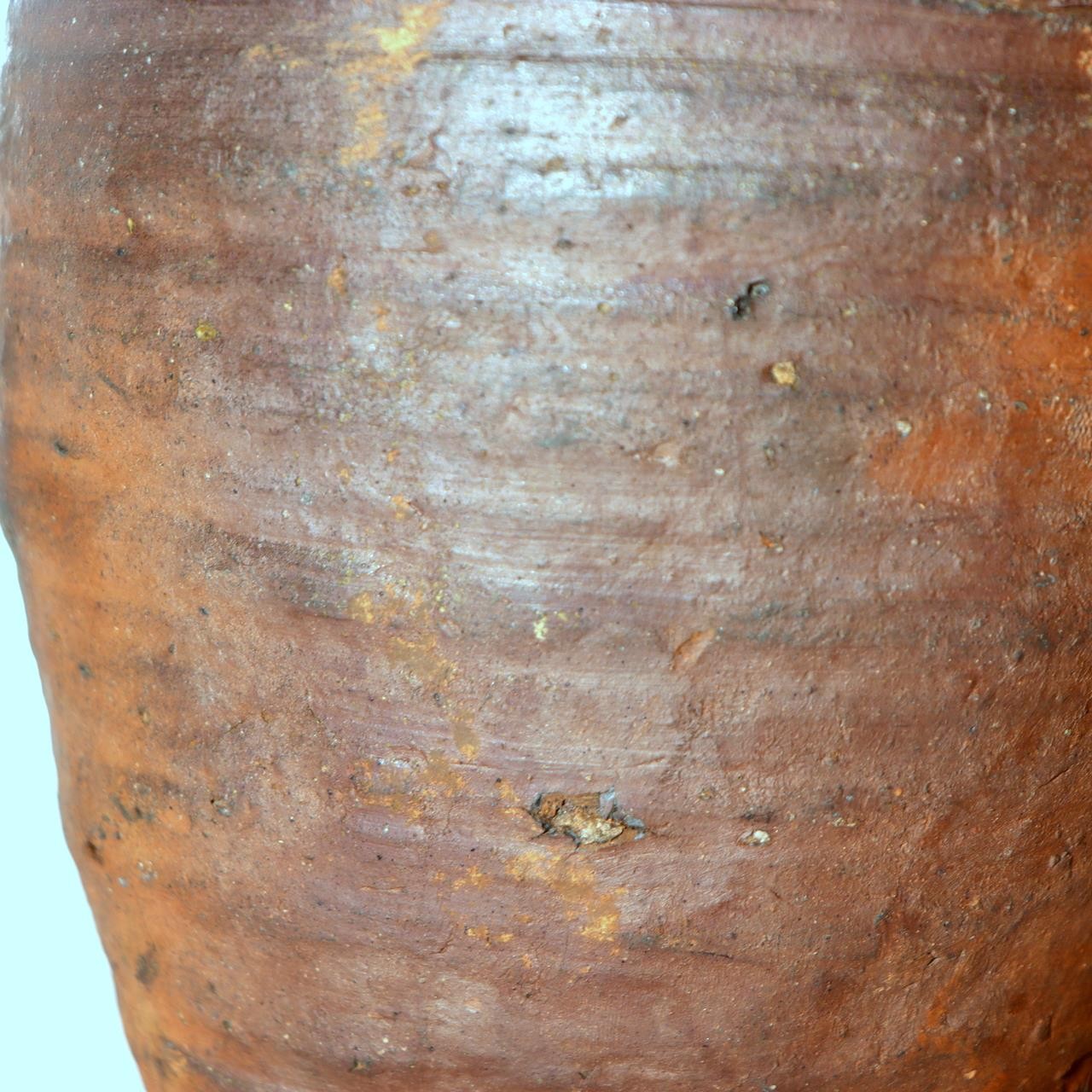 Antique Tokoname Tsubo Jar Muromachi Momoyama Ubakuchi Kiln Mark Wabi Sabi Japan10