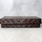 Vintage Japanese Bamboo Woven Rectangular Deep Box Geometric Pattern6