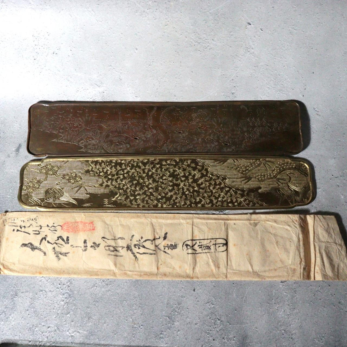 Antique Japanese Ohaguro Utensil Set – Brass Kanewatashi Traditional Teeth Blac2