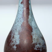 Japanese Vintage Bronze Tsurukubi Flower Vase Long Neck Green Patina Finish8