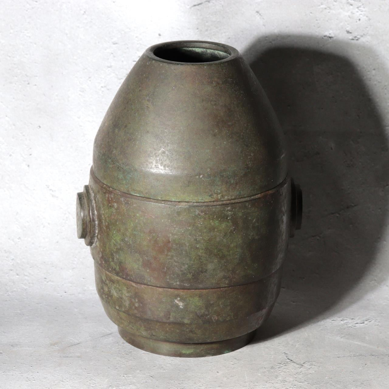 Vintage Japanese Bronze Vase NKK Commemorative 1957 Showa 32 Patina BV7800