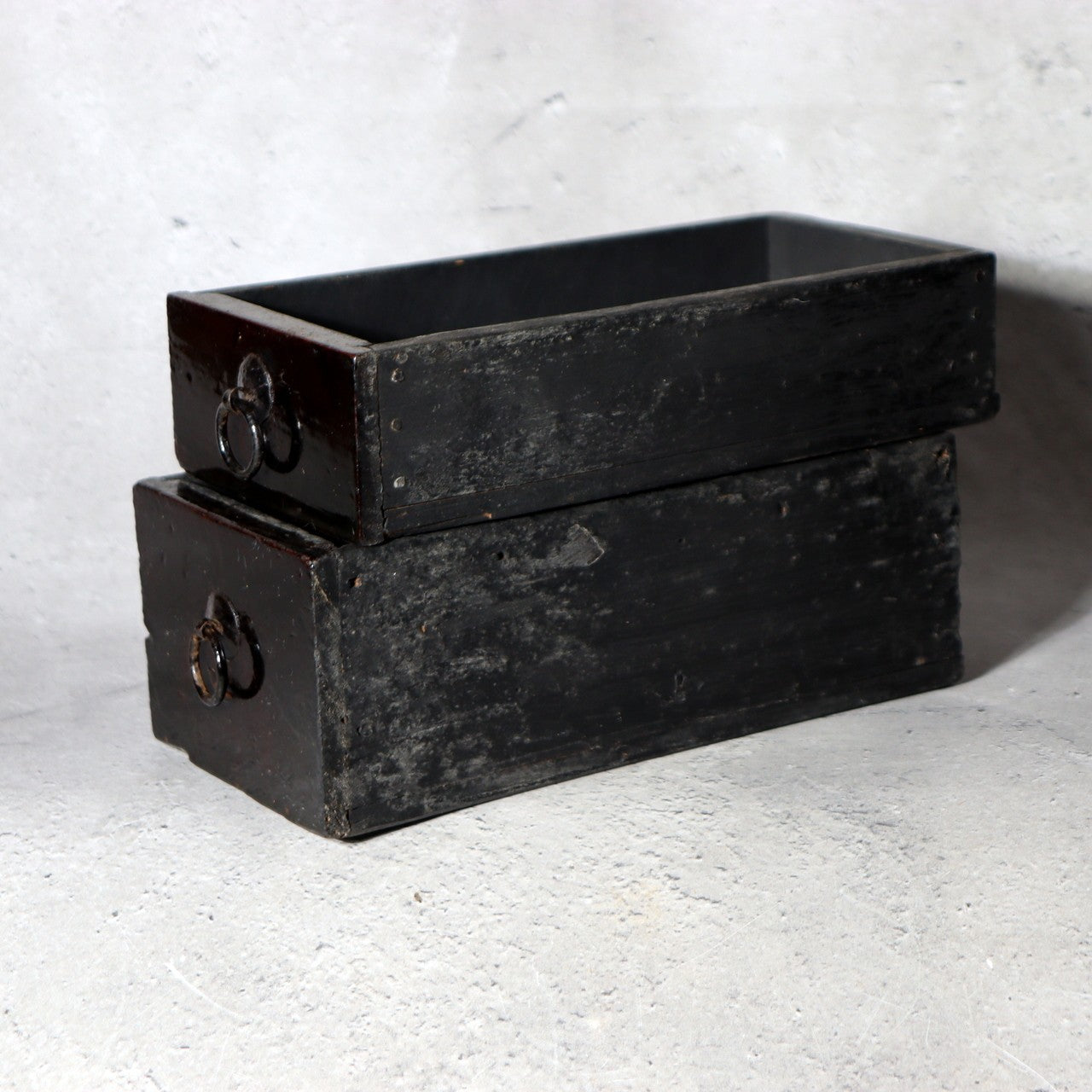 Antique Japanese Lacquer Drawer Box - Natural Urushi Bakumatsu Meiji Era WO5828