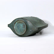 Japanese Takaoka Bronze Vase Mitsuru Obaka Relief Tomobako BV7677