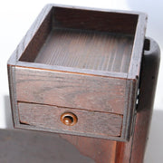 Vintage Japanese Haribako Wooden Sewing Chest with Yagura Tower Mingei Folk Art7