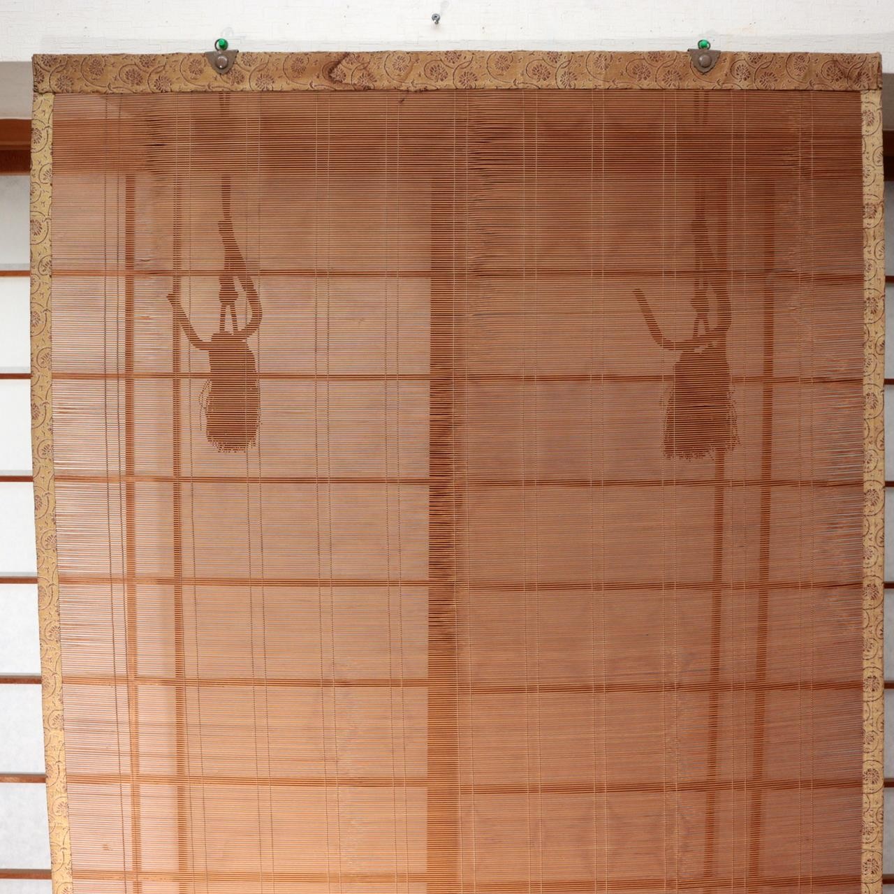 Japanese Vintage Woven Bamboo Ozashiki Sudare Misu Blinds Pair Set VG42410
