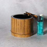 Vintage Japanese Bamboo Lidded Box Hakone Yosegi Chest Lacquer Sake Cup Set3